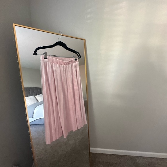 Time&Tru Velvet Pink Midi Skirt - Picture 3 of 7